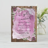 We zijn getrouwd rustieke Waterverf Floral & Light Kaart (Staand voorkant)