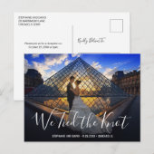 We Zijn Getrouwd Script Foto Bruiloft Elopement Aankondigingskaart (Voorkant / Achterkant)