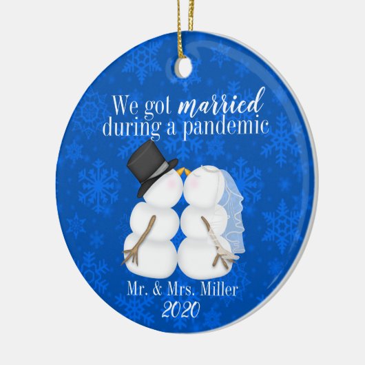 We zijn getrouwd tijdens een pandemie keramisch ornament (Links)