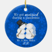 We zijn getrouwd tijdens een pandemie keramisch ornament (Achterkant)