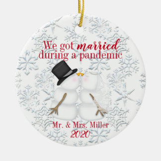 We zijn getrouwd tijdens een pandemie keramisch ornament
