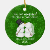 We zijn getrouwd tijdens een pandemie keramisch ornament (Voorkant)