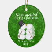 We zijn getrouwd tijdens een pandemie keramisch ornament (Links)