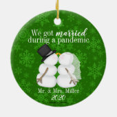 We zijn getrouwd tijdens een pandemie keramisch ornament (Achterkant)