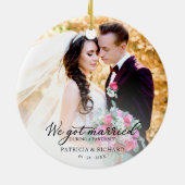 We zijn getrouwd tijdens een pandemisch fotografis keramisch ornament (Achterkant)