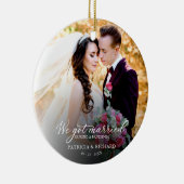 We zijn getrouwd tijdens een pandemische foto lega keramisch ornament (Rechts)
