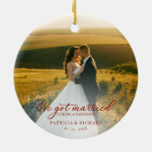 We zijn getrouwd tijdens een pandemische foto met  keramisch ornament (Achterkant)