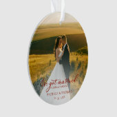 We zijn getrouwd tijdens een pandemische foto met  ornament (voorkant)