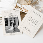We zijn getrouwd Vintage bruiloft aankondigingen K<br><div class="desc">Deel het nieuws van uw verbintenis met familie en vrienden in een stijl die uw klassieke smaak weerspiegelt. Pas de kaart aan met uw namen, datum en een persoonlijk bericht om het uniek voor u te maken. Onderdeel van het MIA bruiloft collectie, deze aankondigingskaart coördineert moeiteloos met andere items voor...</div>