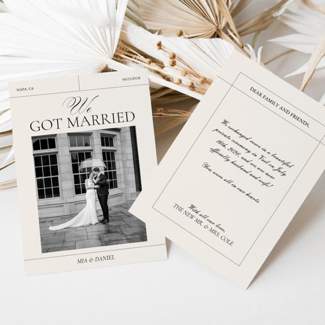 We zijn getrouwd Vintage bruiloft aankondigingen K (We Got Married Vintage Wedding Announcements Card)