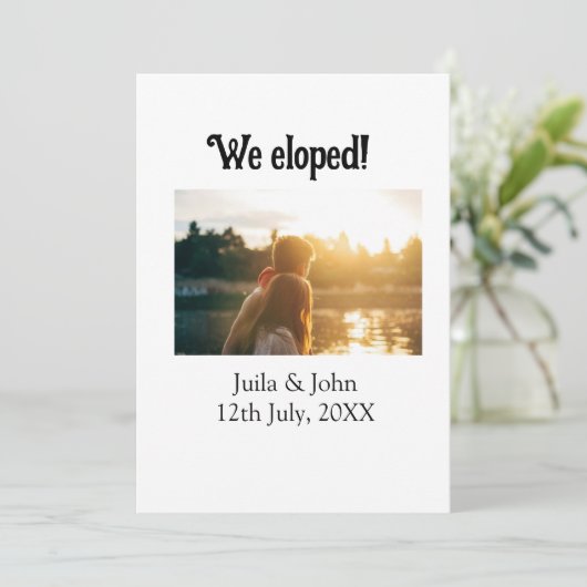 We zijn getrouwd voeg koppel naam stad, datum net  aankondiging (Staand voorkant)