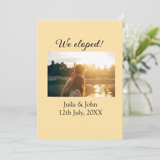 We zijn getrouwd voeg koppel naam stad, datum net  aankondiging (Staand voorkant)