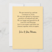 We zijn getrouwd voeg koppel naam stad, datum net  aankondiging (Achterkant)