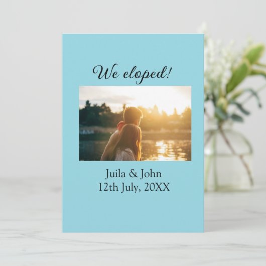 We zijn getrouwd voeg koppel naam stad, datum net  aankondiging (Staand voorkant)