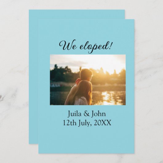 We zijn getrouwd voeg koppel naam stad, datum net  aankondiging (Voorkant / Achterkant)