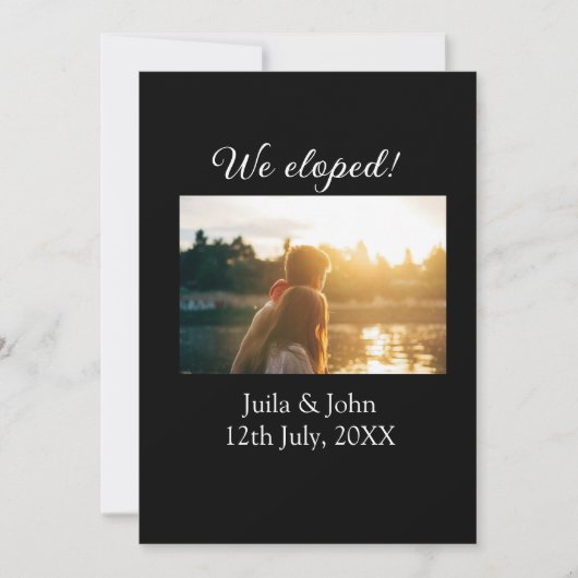 We zijn getrouwd voeg koppel naam stad, datum net aankondiging (Voorkant)