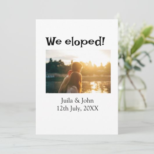 We zijn getrouwd voeg koppel naam stad toe, datum  aankondiging (Staand voorkant)