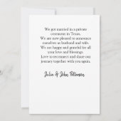 We zijn getrouwd voeg koppel naam stad toe, datum  aankondiging (Achterkant)