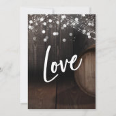 We zijn getrouwd Wood Wine Barrel Lights receptie Kaart (Achterkant)
