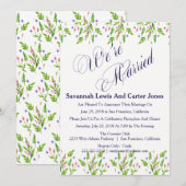 "We zijn getrouwd"Zomerbloem bruiloft aankondiging (Voorkant / Achterkant)