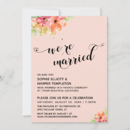 We zijn getrouwde harten Script Blush Boho bloemen Kaart