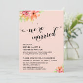 We zijn getrouwde harten Script Blush Boho bloemen Kaart (Staand voorkant)