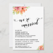 We zijn getrouwde harten Script Boho Waterverf Blo Kaart (Voorkant)