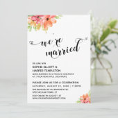 We zijn getrouwde harten Script Boho Waterverf Blo Kaart (Staand voorkant)