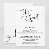 "We Zijn Gevlucht" Elegante Ontvangst Na de Bruilo Kaart (Voorkant / Achterkant)