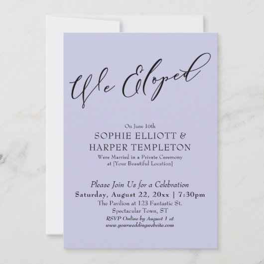 We zijn gevlucht, Elegante Simpele Lavender Vierin Kaart (Voorkant)