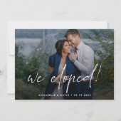 We Zijn Gevlucht Elegante Trouwfoto Aankondiging (Voorkant)