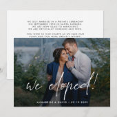 We Zijn Gevlucht Elegante Trouwfoto Aankondiging (Voorkant / Achterkant)