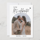 We Zijn Gevlucht en Nu Laten We Onze Trouwreceptie Kaart (Voorkant)