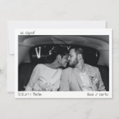 We Zijn Gevlucht Foto Handgeschreven Minimalistisc Aankondiging (Voorkant)