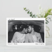 We Zijn Gevlucht Foto Handgeschreven Minimalistisc Aankondiging (Staand voorkant)