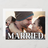 We Zijn Gevlucht Getrouwd Moderne Trouwfoto Aankondiging (Voorkant / Achterkant)