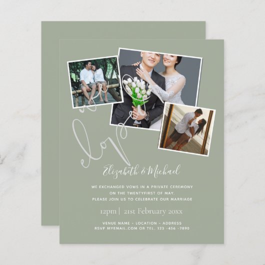 We Zijn Gevlucht Huwelijksaankondiging Uitnodiging (Voorkant / Achterkant)