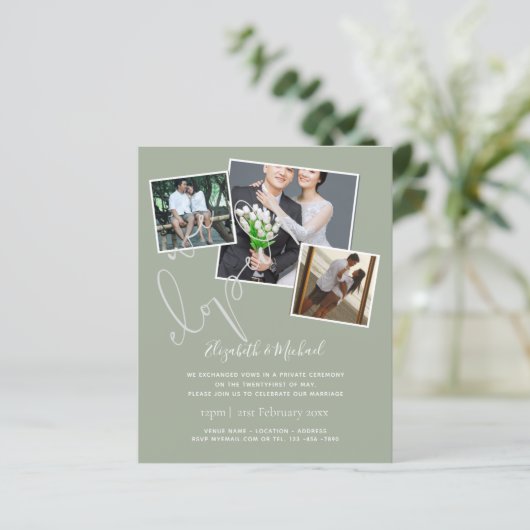 We Zijn Gevlucht Huwelijksaankondiging Uitnodiging (Staand voorkant)