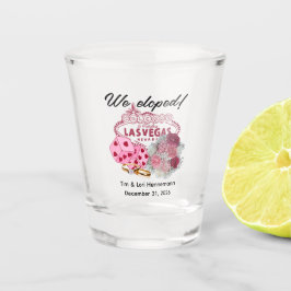 WE ZIJN GEVLUCHT! Las Vegas thema huwelijksaankond Shot Glas