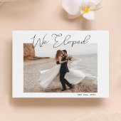 We Zijn Gevlucht Minimal Script Foto Elopement Huw Aankondiging