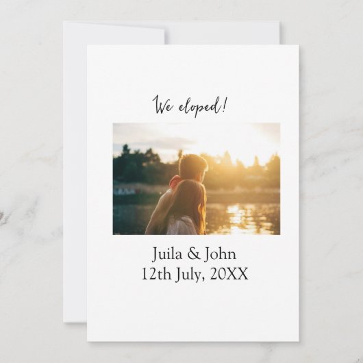 We zijn gevlucht naam paar stad, datum net getrouw aankondiging (Voorkant)