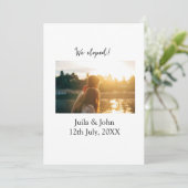 We zijn gevlucht naam paar stad, datum net getrouw aankondiging (Staand voorkant)