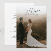 We Zijn Gevlucht Ontvangst Feest Only Huwelijksfot Kaart (Voorkant / Achterkant)