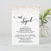 We Zijn Gevlucht Script, Gouden Confetti, Ontvangs Kaart (Staand voorkant)