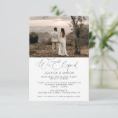 We Zijn Gevlucht Uitnodiging Huwelijksaankondiging (Staand voorkant)