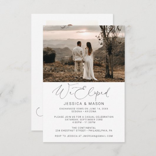 We Zijn Gevlucht Uitnodiging Huwelijksaankondiging (Voorkant / Achterkant)