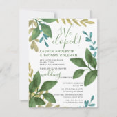 We Zijn Gevlucht Waterverf Bladeren Bruiloftsrecep Kaart (Voorkant)