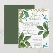 We Zijn Gevlucht Waterverf Bladeren Bruiloftsrecep Kaart (Voorkant / Achterkant)