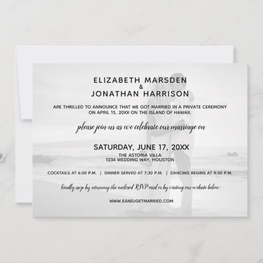 We zijn gewoon Mr Mrs. Foto gewoon getrouwd. Kaart (Achterkant)