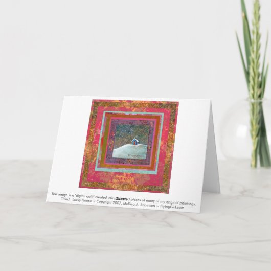 We zijn gezegend klein huis sneeuw winter kunst feestdagen kaart (Achterkant)